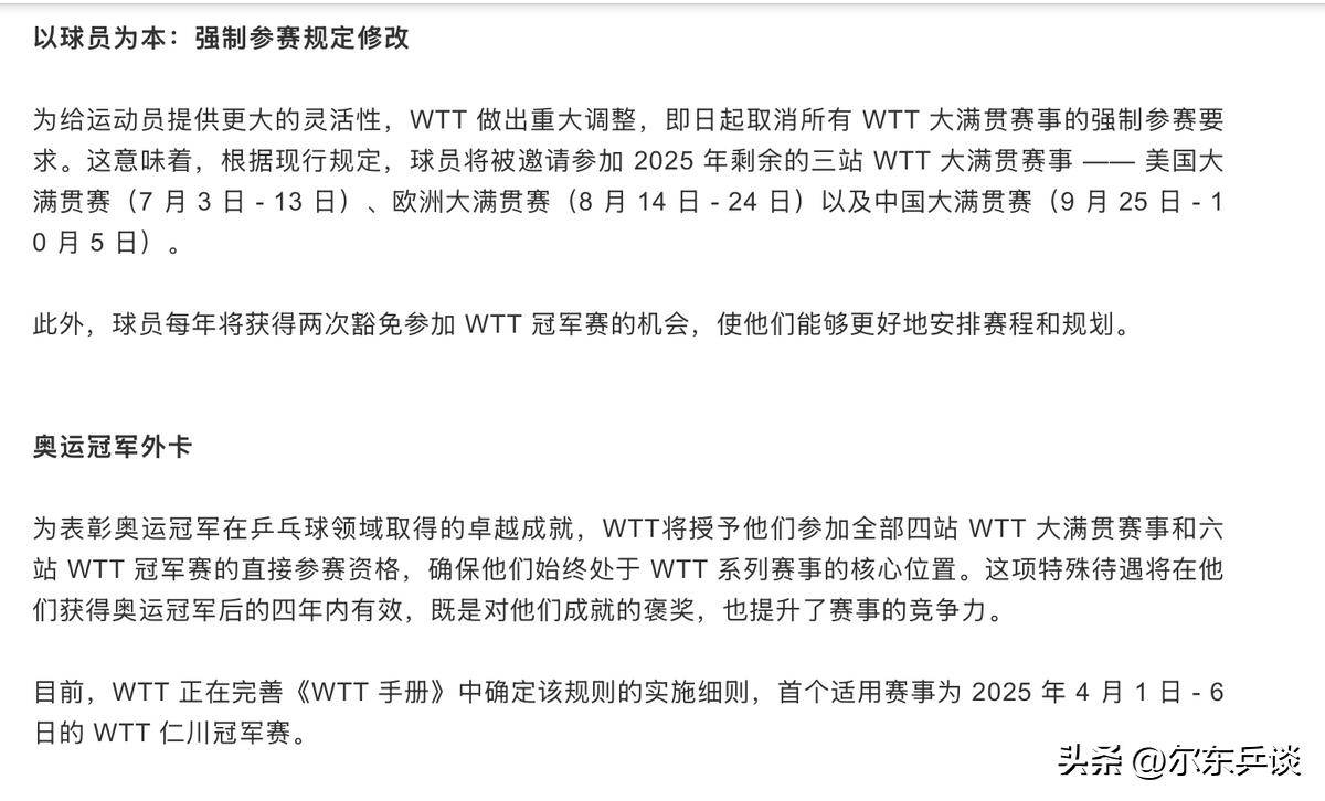 竞技宝JJB网址WTT再次修改章程国乒主力球员的诉求基本实现但仍有隐患(图3)
